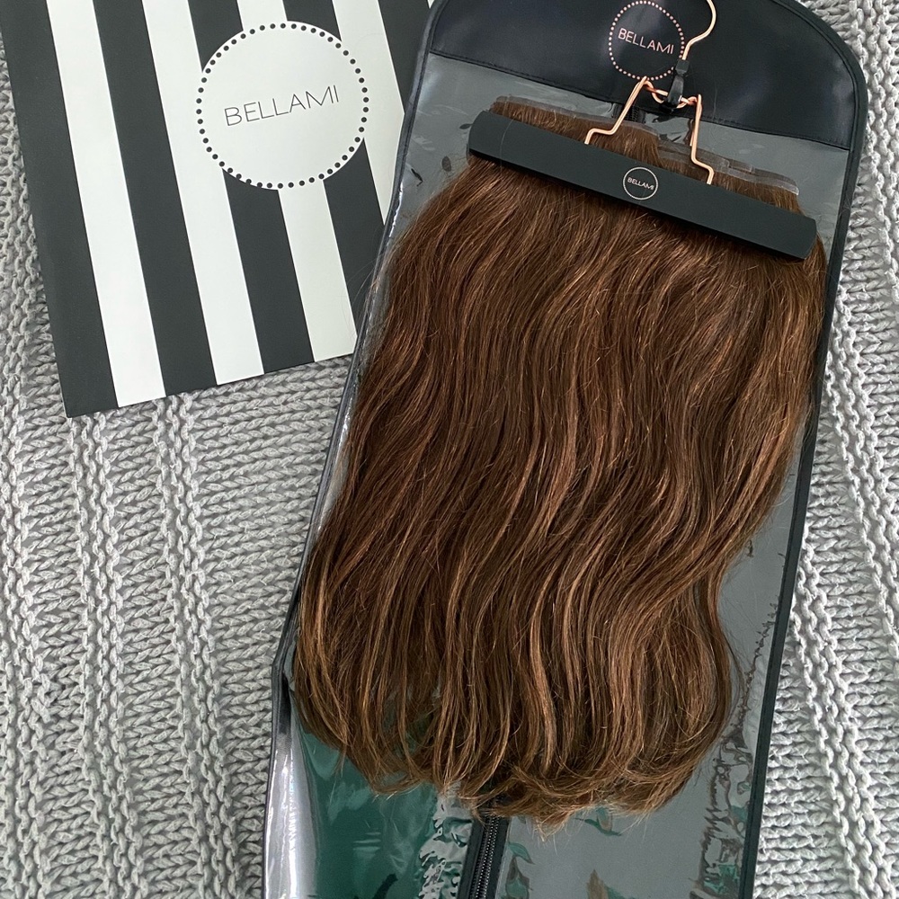 Bellami clip in hair extensions 18”